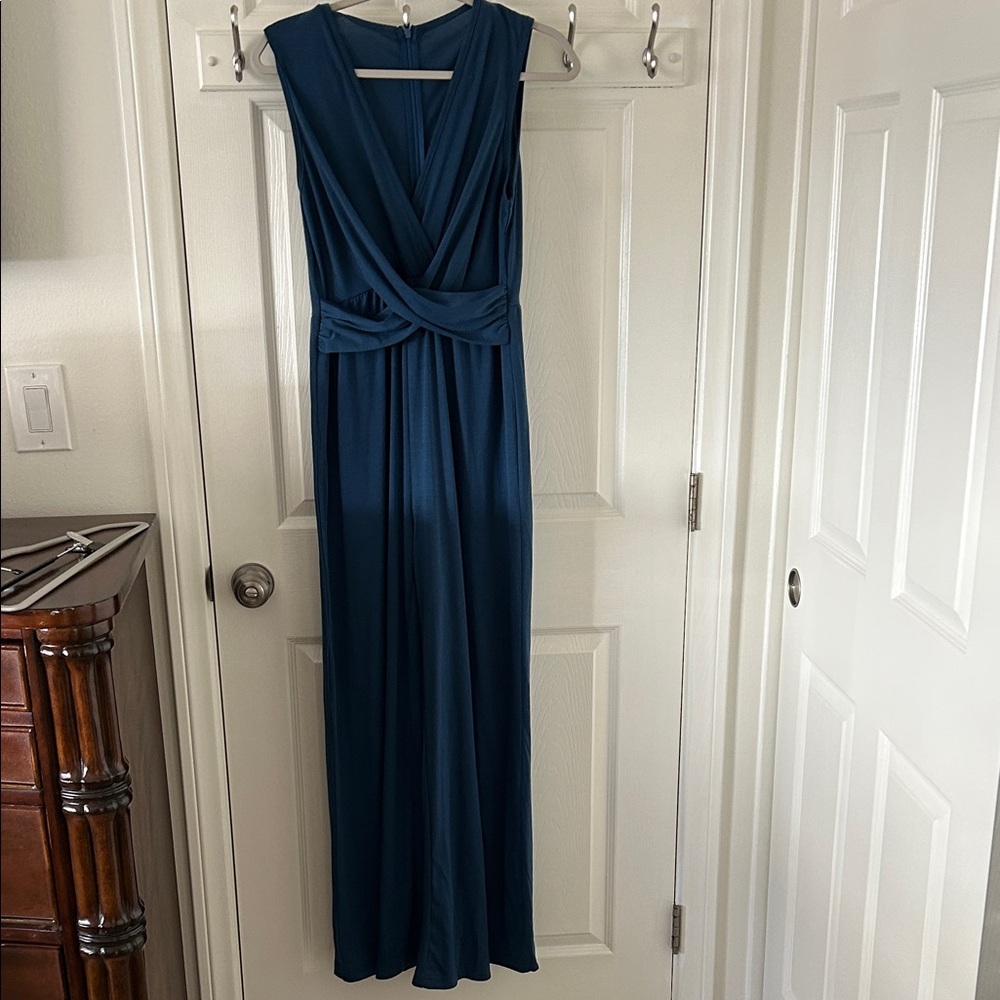 SHEIN Women’s Navy Sleeveless Jumpsuit, Zip Up Back, Size L, NWOT